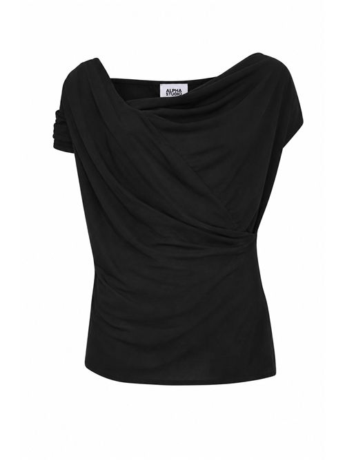 Top incrociato in maglia di viscosa Alpha Studio | AD-6570P2002